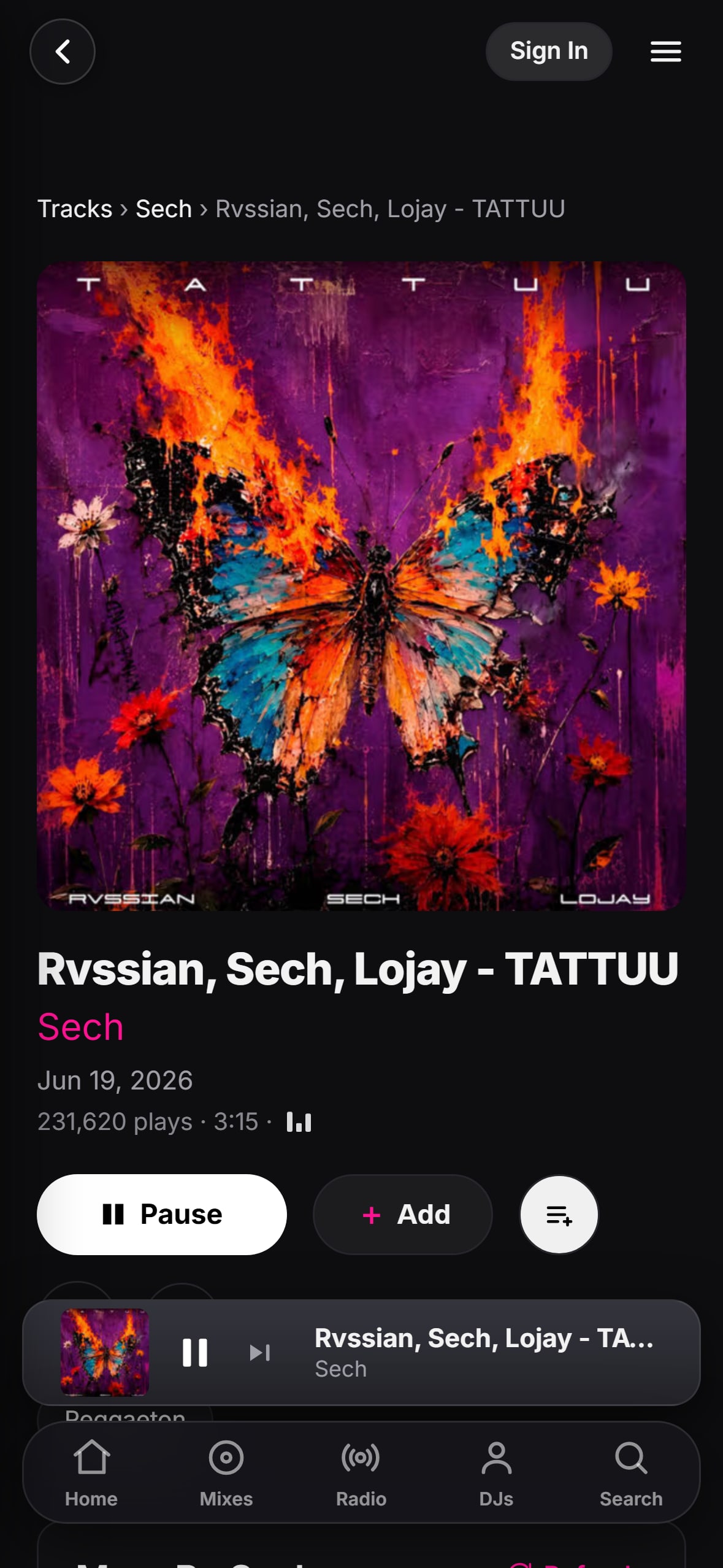 “TATTUU” playing in the LMP DJ app