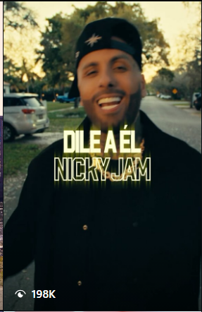 LMP's Dile a ÉL reel on the @iamlmp Instagram grid, showing 198K views