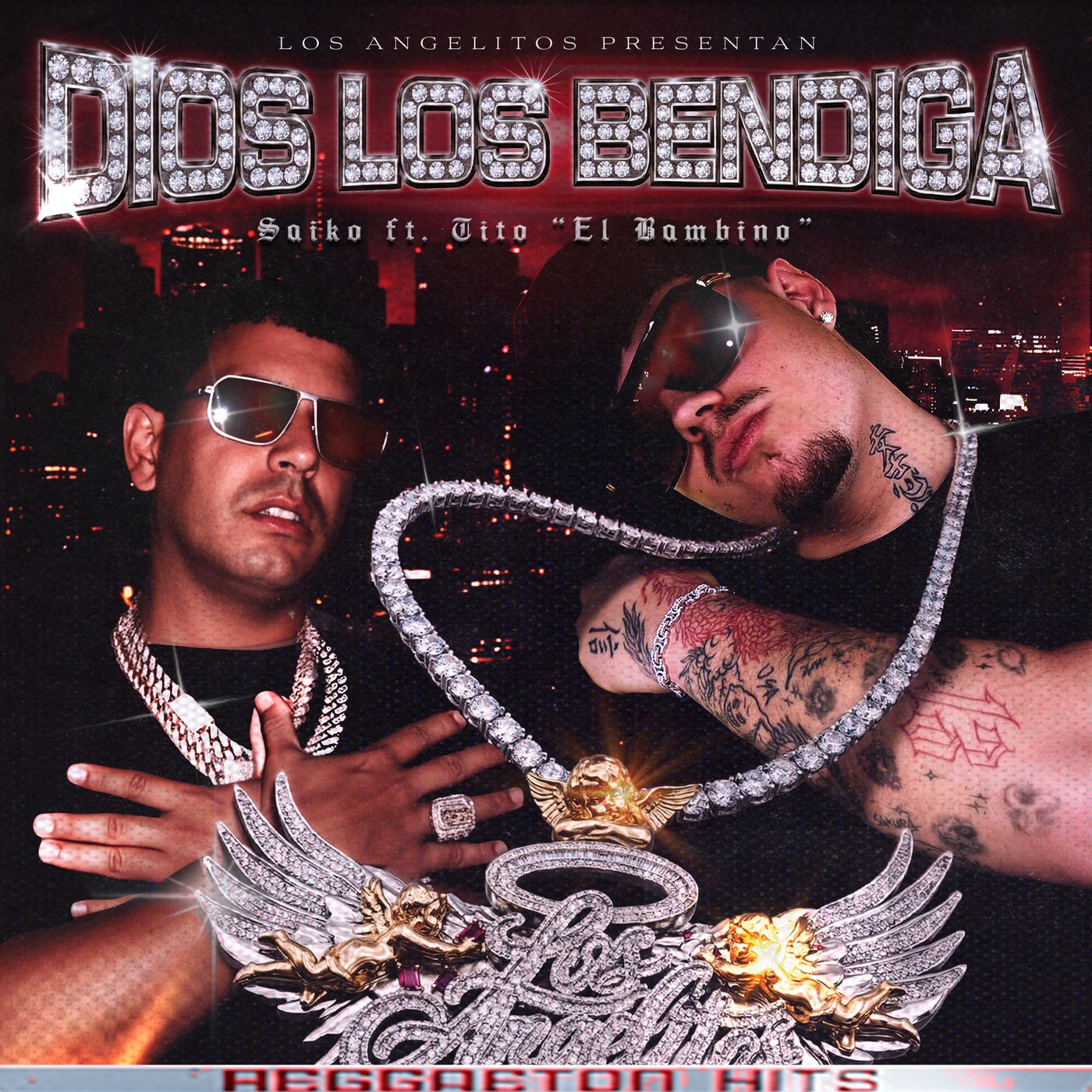 SAIKO and Tito El Bambino on the cover art for “Dios los Bendiga”
