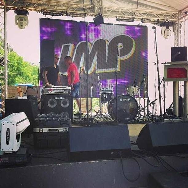 The LMP Summer Fest stage at La Marina, the LMP logo on the LED screen