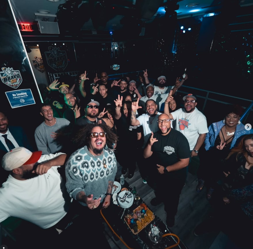 Maffio with the LMP team, DJs and guests at Bravo 56 in New York