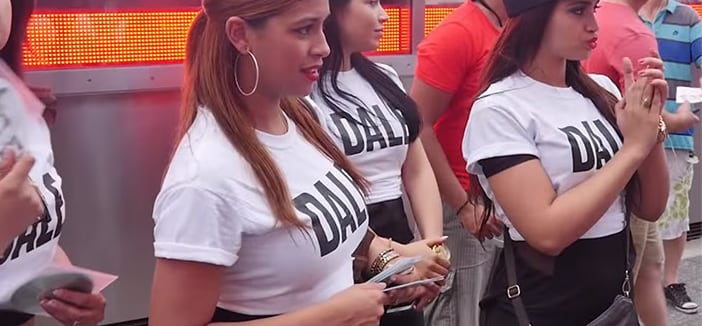 Fans in DALE T-shirts in Times Square