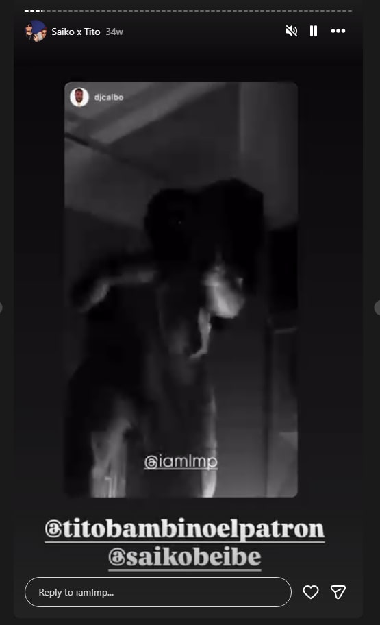 DJ Calbo's Instagram story tagging @iamlmp, reshared on LMP's story tagging @titobambinoelpatron and @saikobeibe
