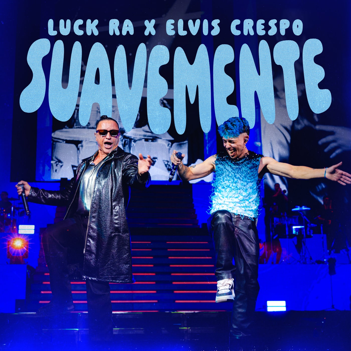 Luck Ra and Elvis Crespo on the cover art for “SUAVEMENTE”